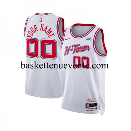 Maillot Basket Houston Rockets Personnalisé Nike 2023-2024 City Edition Blanc Swingman - Homme